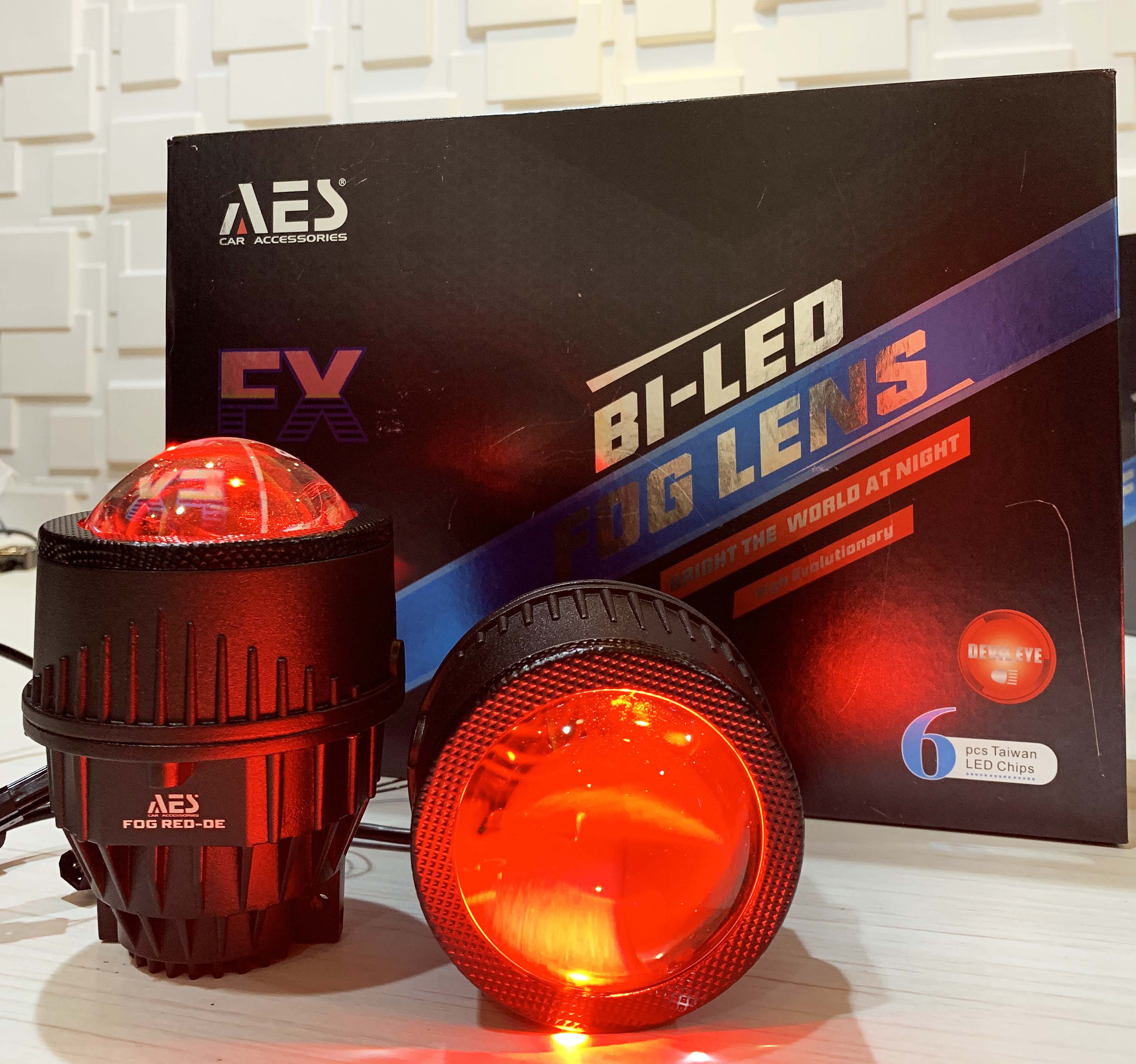 Biled Foglamp AES 3 Inch FX 1 WARNA + Demon Eye Red Merk AES