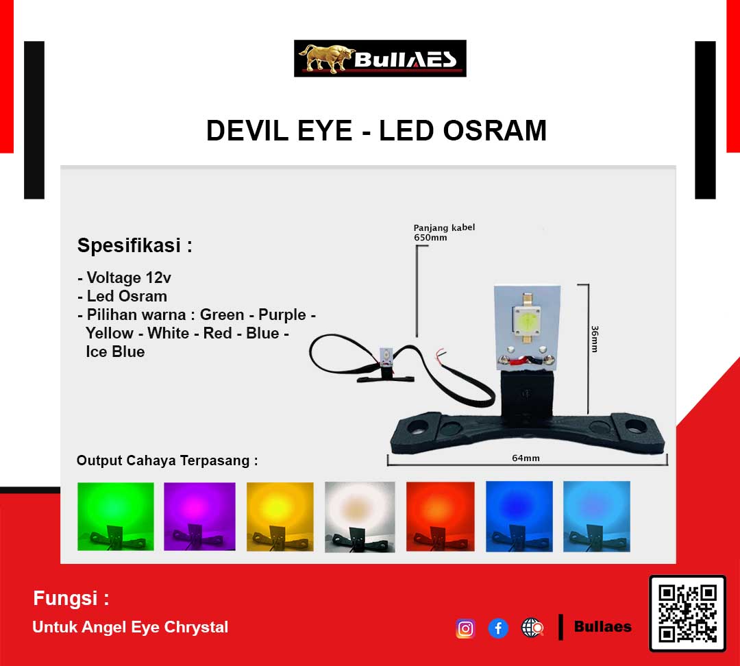 Devil Eye led 1 Titik Led Premium AES